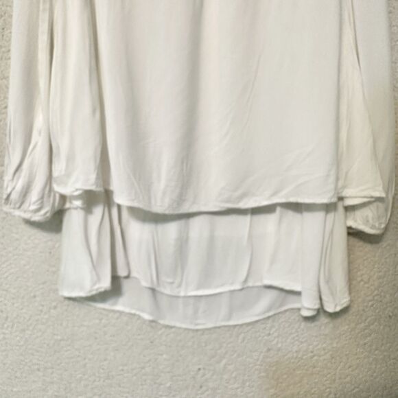 Free People Layered Tunic Dress S Cream Beck‎ Plunging Cutout Keyhole Minimal - Picture 8 of 13